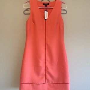Banana Republic Coral A-Line Dress with Side Zipper